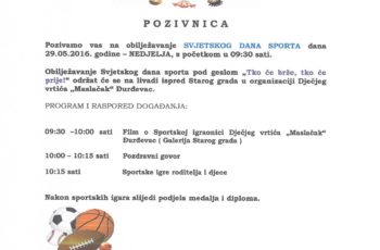 Svjetski dan sporta, nedjelja 29.05.2016.